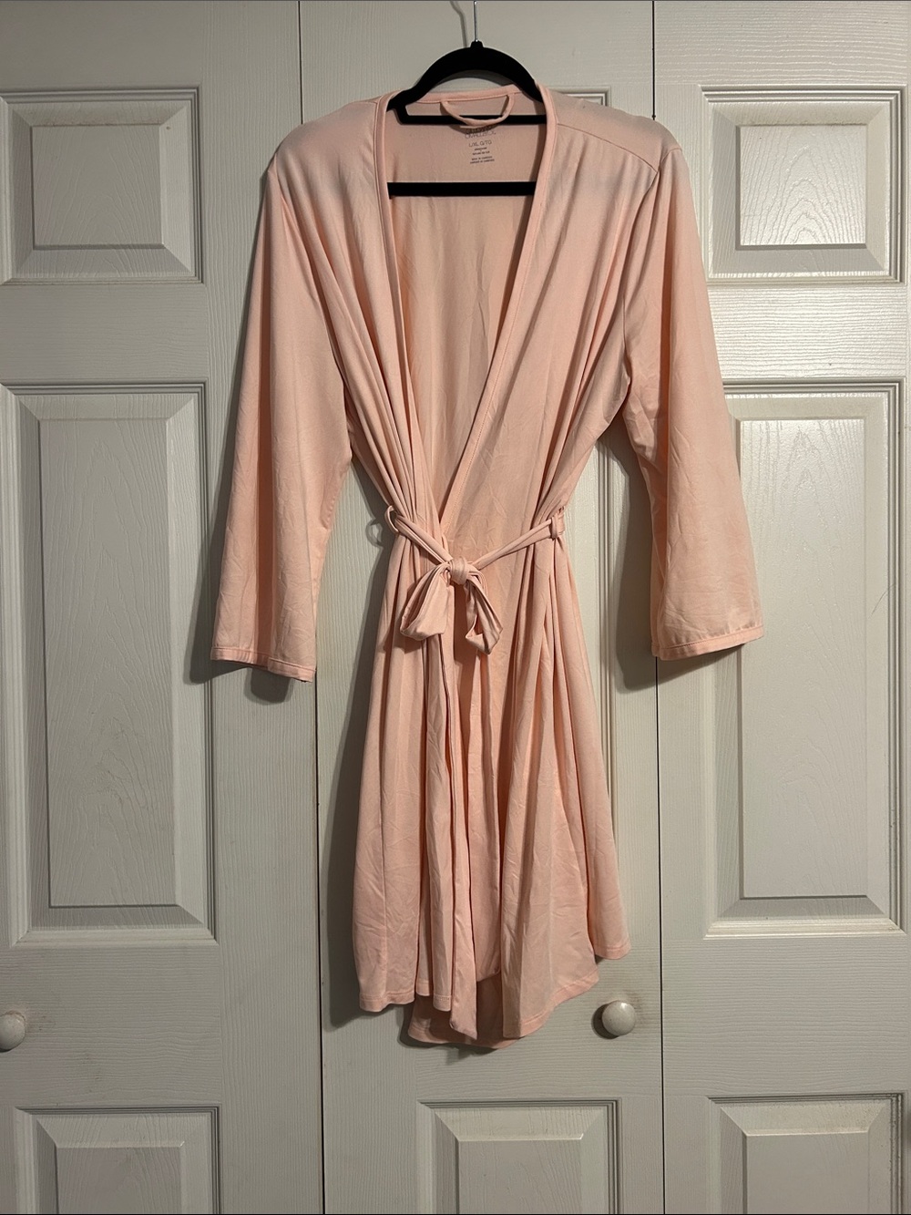 Gilligan & O'Malley Large X-Large Blush Pink Tie-Waist Robe Lightweight Lounge